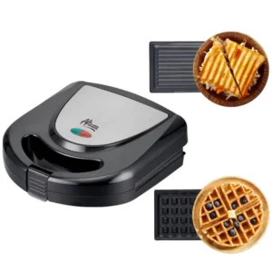 Sanduchera Asador Y Waflera Altezza Negra Asm 817Bl
