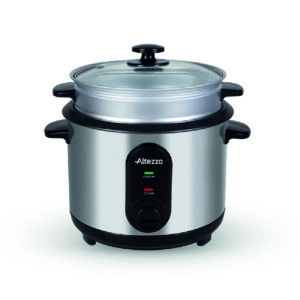 Olla Multifuncional Altezza 12 tazas 1.8 libras vaporera Cromada